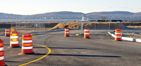 Paved roadway leading to Edge-on-Hudson parcel in Sleepy Hollow.